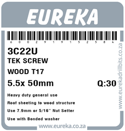 3C22 - Tek Screw Wood -3C22_Label_T